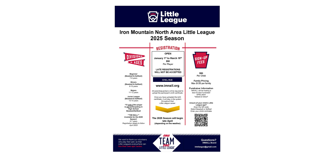 Little League registration is right around the corner!